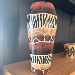 Multicolor Patterned Ceramic Vase